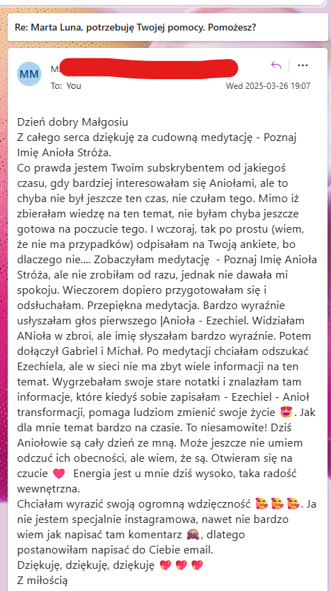 Opinia po czytaniu anielskim 8