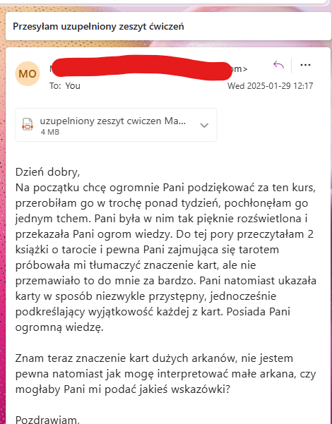 Opinia po czytaniu anielskim 9