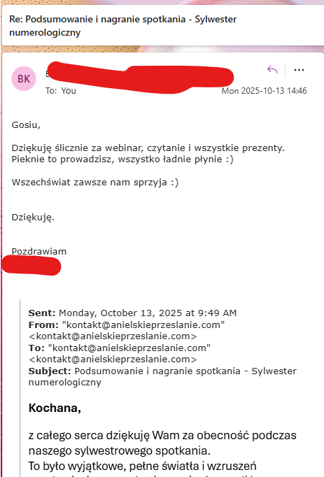 Opinia po czytaniu anielskim 6